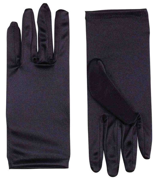 9" SATIN GLOVES-BLACK